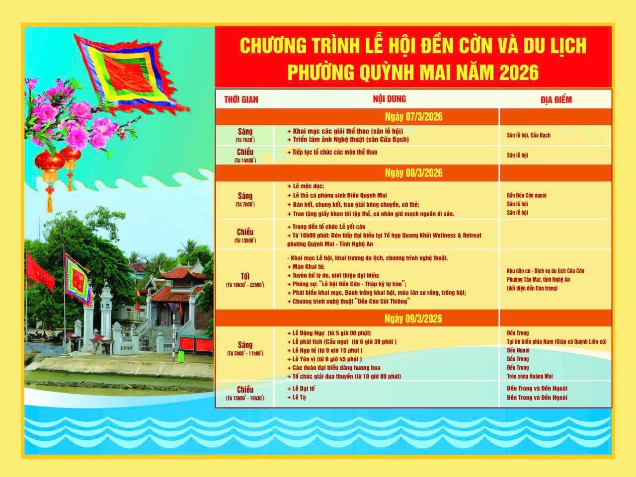 Lễ hội Đền Cờn 2026 - Hành trình về miên linh thiêng biển cả