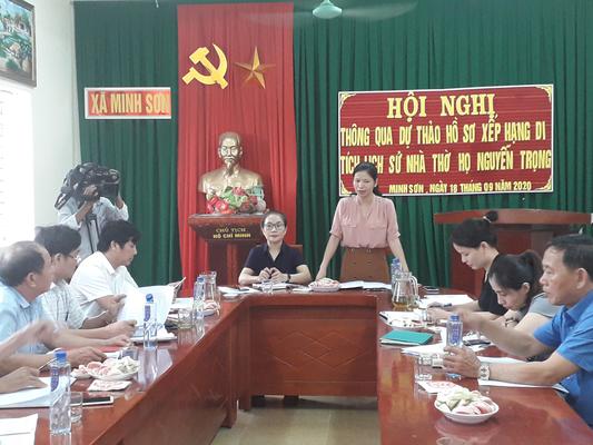 Hội nghị thông qua hồ sơ di tích Lịch sử nhà thờ đại tôn họ Nguyễn Trọng làng Nguyên Thọ, xã Minh Sơn, huyện Đô Lương.