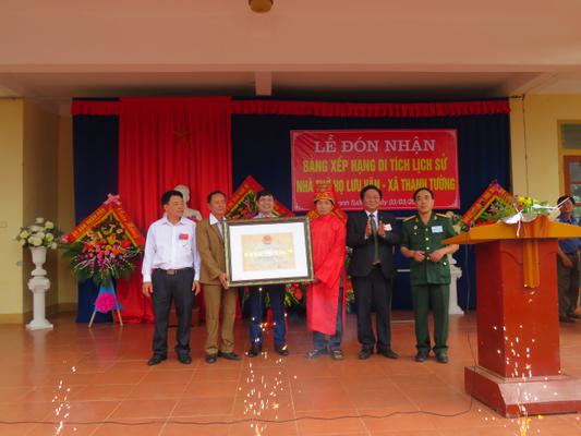 Lễ đón nhận bằng xếp hạng di tích lịch sử cấp Tỉnh nhà thờ họ Lưu Văn, xã Thanh Tường
