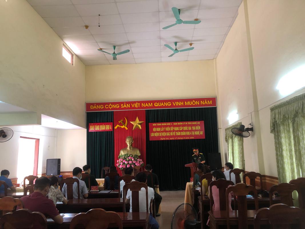 Hội nghị lấy ý kiến về hồ sơ xếp hạng cấp quốc gia “ Địa điểm lưu niệm sự kiện Bác Hồ về thăm Quân khu 4 tại Nghệ An ngày 15/6/1957”.