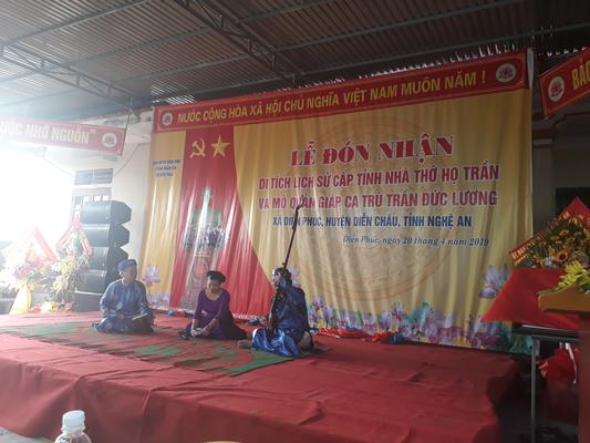 Lễ đón nhận bằng xếp hạng di tích Lịch sử cấp Tỉnh Nhà thờ họ Trần và mộ Quản Giáp ca trù Trần Đức Lương