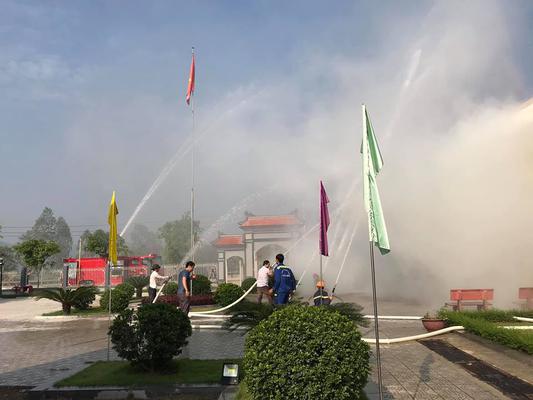 Ban quản lý di tích thực hiện diễn tập PCCC tại KLN Phan Bội Châu