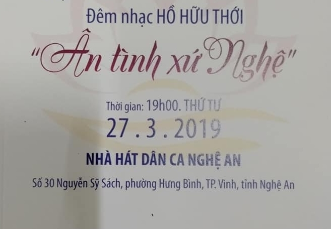 Đêm nhạc Hồ Hữu Thới " Ân tình Xứ Nghệ "