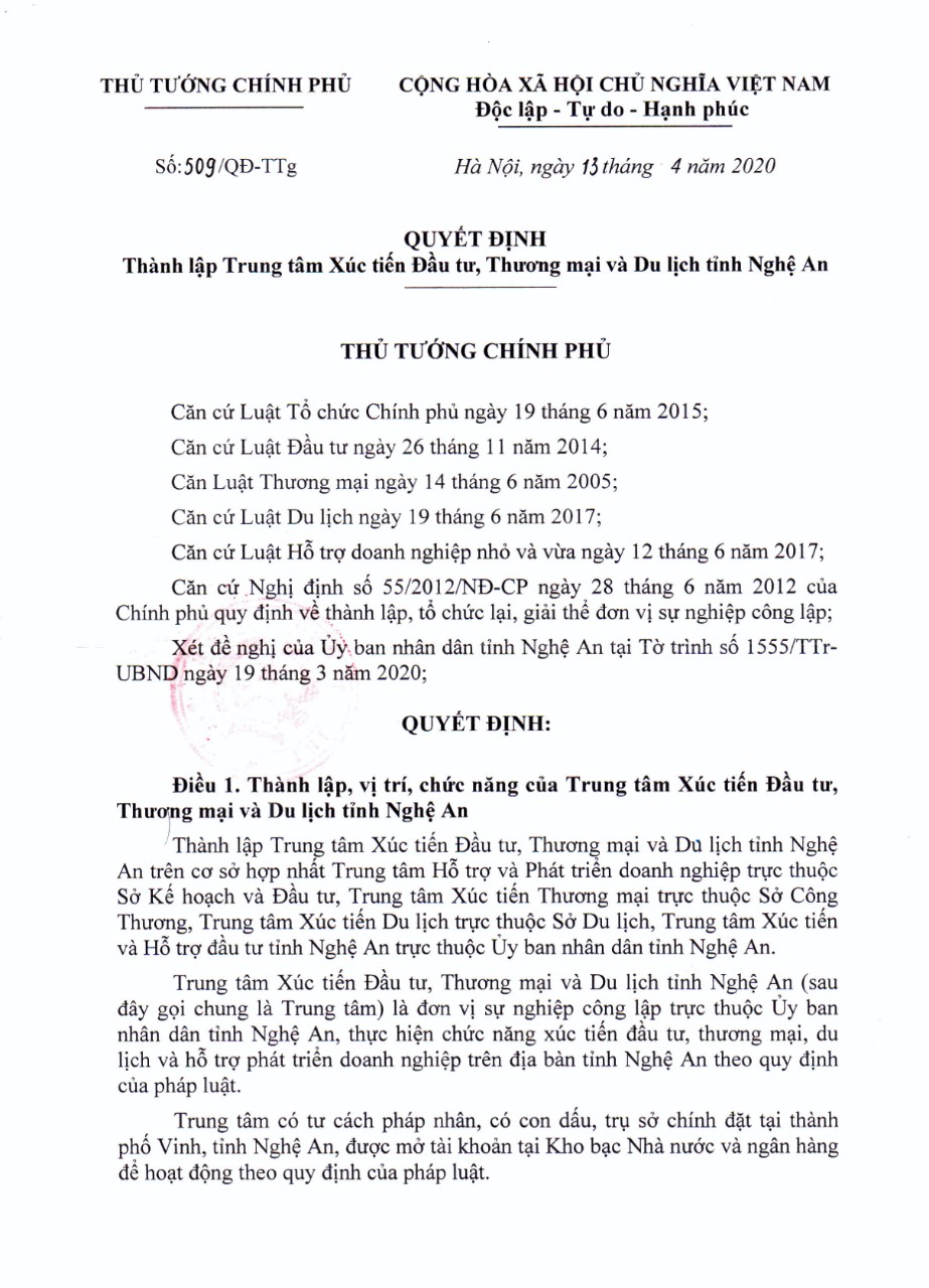 Quyết định thành lập và chức năng nhiệm vụ Trung tâm