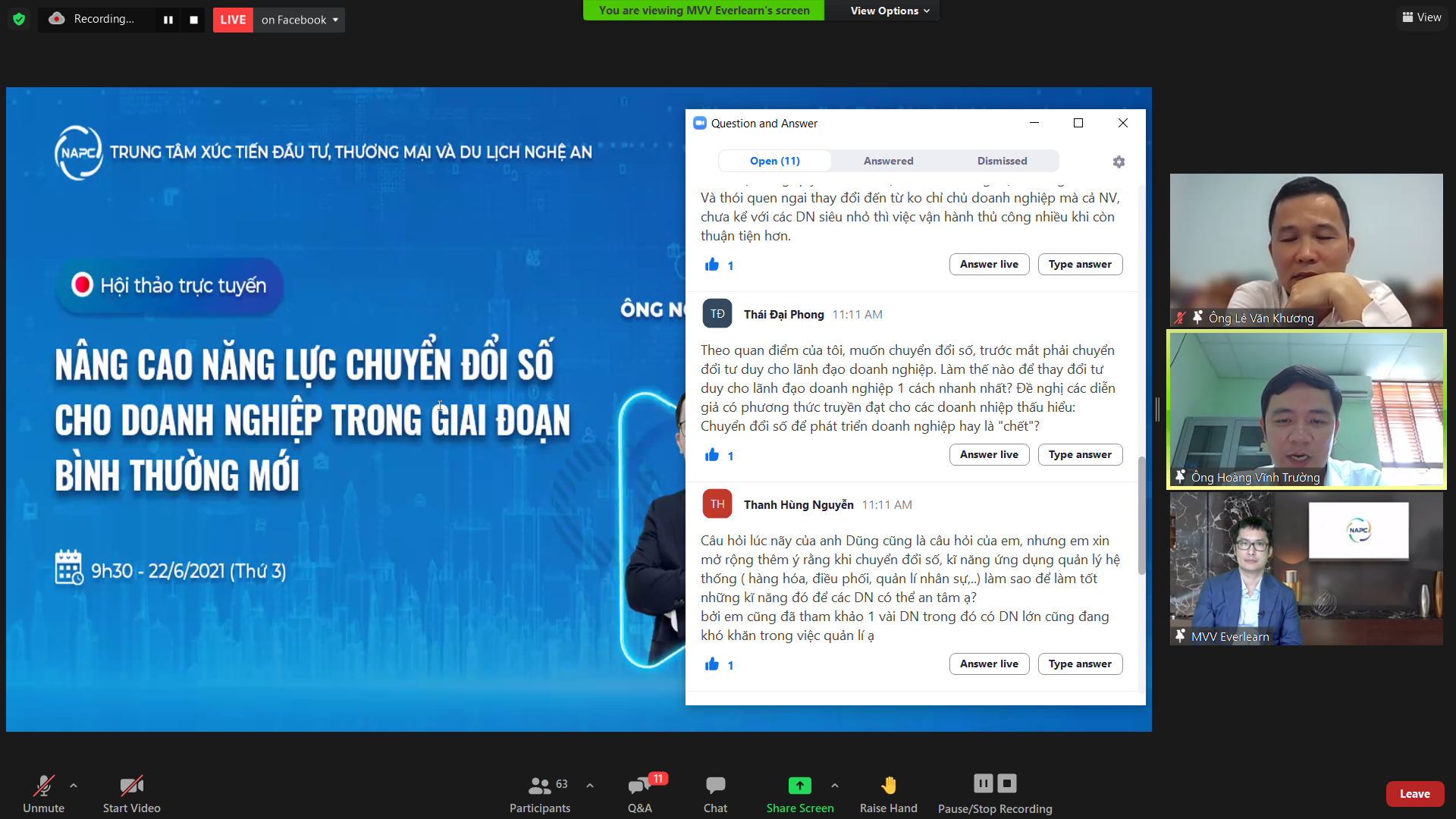 Hơn 150 doanh nghiệp Nghệ An tham gia Hội thảo trực tuyến nâng cao năng lực chuyển đổi số