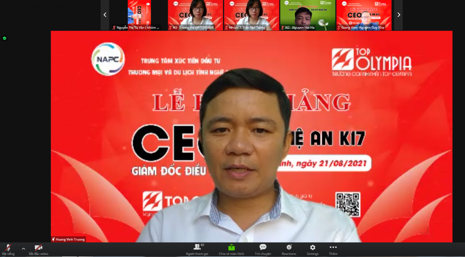 Nghệ An: Mở lớp bồi dưỡng Quản trị Doanh nghiệp chuyên sâu – Giám đốc điều hành – CEO”