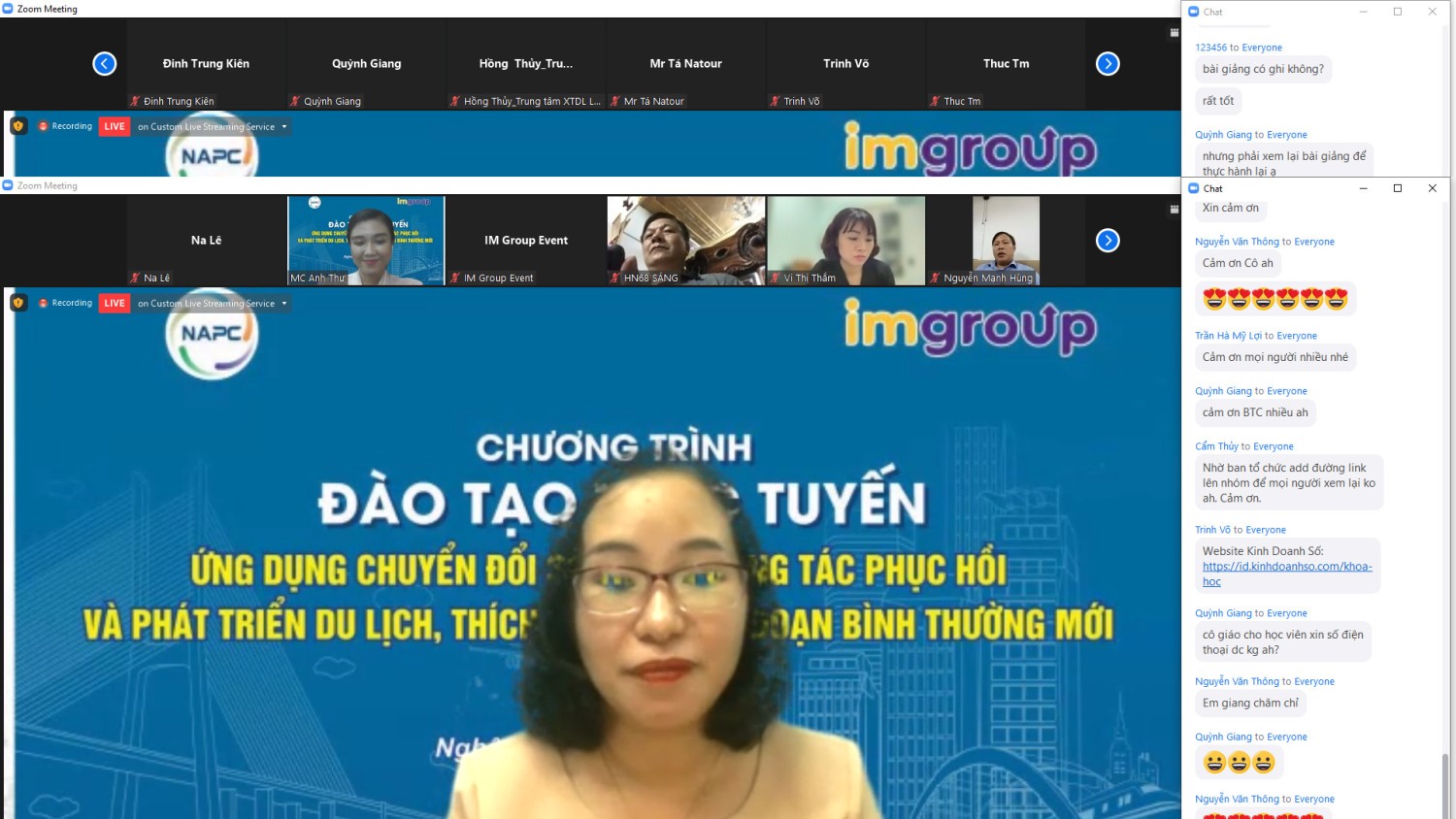 Đào tạo trực tuyến “Ứng dụng chuyển đổi số trong công tác phục hồi và phát triển du lịch, thích ứng với giai đoạn bình thường mới”